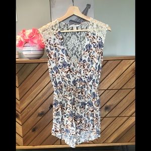 Flower and lace one piece summer romper
